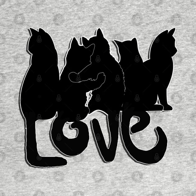 Cat Lover Design, Cute Kitty Graphic Design Love by tamdevo1